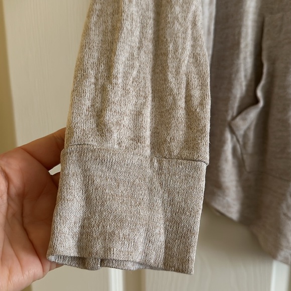 Lightweight Oatmeal Hooded Zip Up Cardigan Jacket - Picture 4 of 7